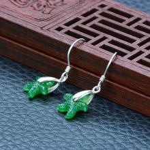 Jade Nephrite Silver Jade Earrings