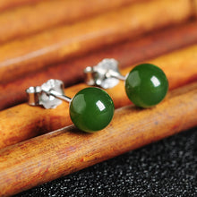 Natural jade earrings silver nephrite earrings wholesale