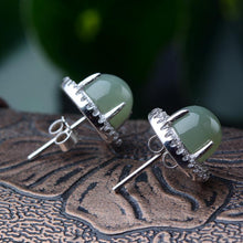 Jade Nephrite Silver Jade Earrings
