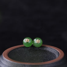 Natural Jade Earrings Nephrite Silver Earrings