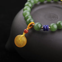 Natural Jade Bracelet Nephrite Beeswax Bracelet