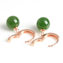 Natural jade earrings silver nephrite earrings wholesale