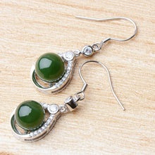 Jade Nephrite Silver Jade Earrings