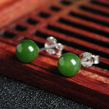 Natural jade earrings silver nephrite earrings wholesale
