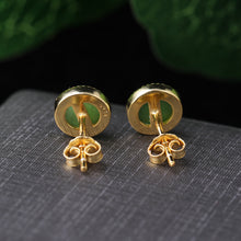 Natural Jade Earrings Nephrite Silver Earrings