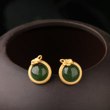 Natural Jade Earrings Nephrite Silver Earrings