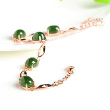 Natural jade green nephrite silver bracelet wholesale