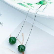 Jade Nephrite Silver Jade Earrings