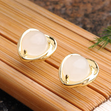 Natural jade earrings silver nephrite earrings wholesale