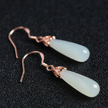 Natural jade earrings silver nephrite earrings wholesale