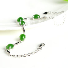 Natural jade green nephrite silver bracelet wholesale
