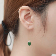 Natural Jade Earrings Nephrite Silver Earrings