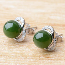 Jade Nephrite Silver Jade Earrings