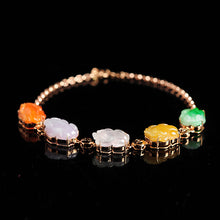Natural jade bracelet jadeite gold Pixiu bracelet