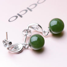 Jade Nephrite Silver Jade Earrings