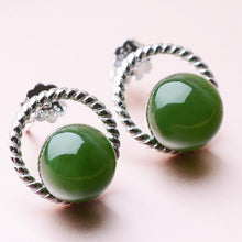 Jade Nephrite Silver Jade Earrings