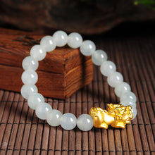 Natural jade bracelet jadeite gold Pixiu bracelet