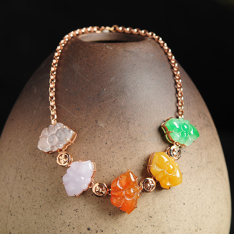 Natural jade bracelet jadeite gold butterfly bracelet