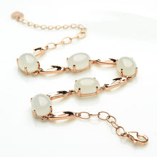 Natural jade white nephrite silver bracelet wholesale