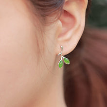 Natural Jade Earrings Nephrite Silver Earrings