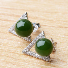 Jade Nephrite Silver Jade Earrings