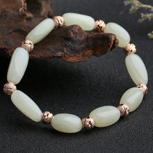 Natural Jade Bracelet Nephrite Silver Bracelet