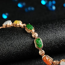 Natural jade bracelet jadeite gold Pixiu bracelet