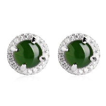 Natural Jade Earrings Nephrite Silver Earrings