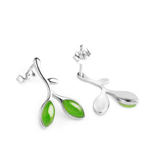 Natural Jade Earrings Nephrite Silver Earrings