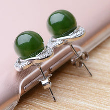 Jade Nephrite Silver Jade Earrings