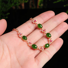 Natural jade green nephrite silver bracelet wholesale