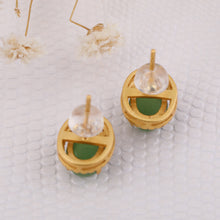 Natural Jade Earrings Nephrite Silver Earrings