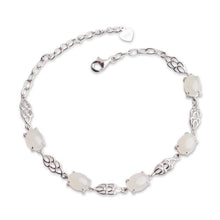 Natural Jade Bracelet Nephrite Silver Bracelet