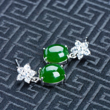 Jade Nephrite Silver Jade Earrings