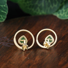 Natural Jade Earrings Nephrite Silver Earrings