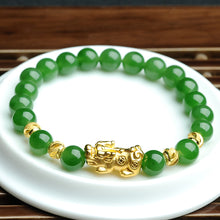 Natural jade green nephrite gold bracelet wholesale