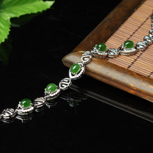 Natural Jade Bracelet Nephrite Silver Bracelet