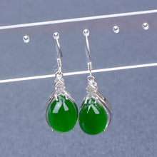 Jade Nephrite Silver Jade Earrings