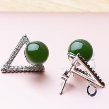 Jade Nephrite Silver Jade Earrings