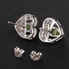 Natural Jade Earrings Nephrite Silver Zircon Earrings