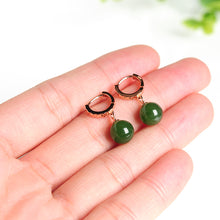 Natural jade earrings silver nephrite earrings wholesale