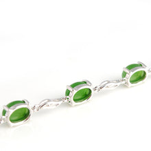 Natural jade green nephrite silver bracelet wholesale