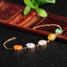 Natural jade bracelet jadeite gold Pixiu bracelet