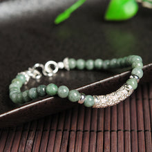 Natural jade jadeite silver bracelet wholesale