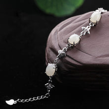 Natural Jade Bracelet Nephrite Silver Bracelet