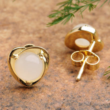 Natural jade earrings silver nephrite earrings wholesale