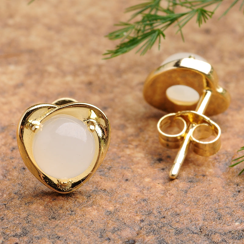 Natural jade earrings silver nephrite earrings wholesale