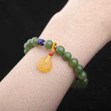 Natural Jade Bracelet Nephrite Beeswax Bracelet