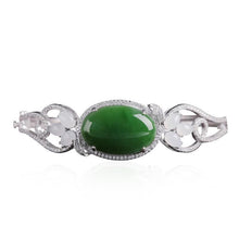 Natural Jade Bracelet Nephrite Silver Bracelet