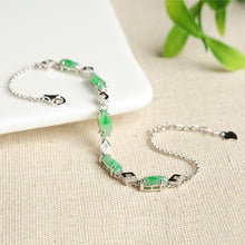 Natural Jade Bracelet Jadeite Silver Bracelet